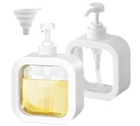 MisFun 2 Pezzi Dispenser Sapone, Dispenser Sapone Bagno, Dispenser di Sapone Liquido in Plastica Dispenser Sapone Cucina Ricaricabili Dispenser Doccia, Dispenser Shampoo e Bagnoschiuma (500ML)