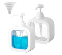 MisFun 2 Pezzi Dispenser Sapone, Dispenser Sapone Bagno, Dispenser di Sapone Liquido in Plastica Dispenser Sapone Cucina Ricaricabili Dispenser Doccia, Dispenser Shampoo e Bagnoschiuma (300ML)