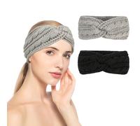MisFun 2 Pezzi Fascia Capelli Donna Invernale, Fascia Paraorecchie, Copri Orecchie Invernale, Tessere Cerchietto Capelli Scalda, con Lanugine, Materiale Elastico, Tenere Caldo, per Donna