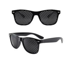 MisFun 2 Pezzi Occhiali Stenopeici a Griglia, Pinhole Glasses, per la Cura Della Vista e Miglioramento Della Capacità Visiva, Foro Stenopeico