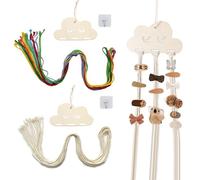 MisFun 2 Pezzi Organizer Fermagli Capelli, Porta Mollette Capelli, Stoccaggio Clip per Capelli da Appendere, Forma Nuvola, con Gancio Adesivo, Filo di Cotone, per Organizzare o Decorazioni