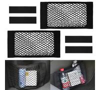 MisFun 2 Pezzi Rete Portaoggetti Auto, Rete Bagagliaio Auto, Storage Net Autoadesiva, Organizer Auto Bagagliaio 60 x 25 cm, Flessibilità, per Auto, Camper, Barche, Truck di Auto