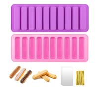 MisFun 2 Pezzi Stampi in Silicone, Stampo per Barrette di Cereali, Stampi Rettangolari in Silicone con 10 Cavità, per Barrette Energetiche ai Cereali, Cioccolato, Cubetti Ghiaccio, Torte