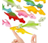 MisFun 20 Pezzi Fionda Dinosauro, Dinosauro Giocattolo, Fionda Giocattoli da Dito Dinosauro, Volare Dinosauro Giocattoli, Colore Casuale, per Adulti Bambini Festa Compleanno