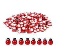 MisFun 200 Pezzi Coccinelle Adesive, Coccinella Portafortuna, Mini Coccinelle Legno, Coccinelle Decorative in Legno con Adesive, per Giardino, Scrapbooking, Decorazione Artigianale Regalo