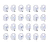 MisFun 24 Pezzi Gancio Ventosa, Ganci Ventosa Bagno, Ganci da Parete con Ventosa di Aspirazione, Ventosa Trasparenti Riutilizzabili per Impieghi per Cucina, Bagno, Decorazioni Natalizie con Ghirlande