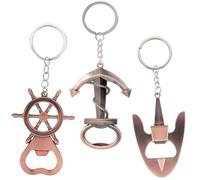 MisFun 3 Pezzi Portachiavi Apribottiglie, Apribottiglie Personalizzato Portachiavi Multifunzione Vintage Con Ancora E Timone, Apribottiglie Birra Multifunzionale Apribottiglie Apribottiglie Portatile