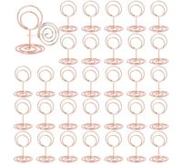 MisFun 30 Pezzi Segnaposto Matrimonio, Porta Foto, Titolari di Carta Numero di Tabella, Memo Clip, Portafoto Supporto, per Ristoranti, Foto, Riunioni di Feste, Matrimonio, Compleanno(Girare Oro Rosa)