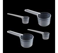 MisFun 4 Pezzi Cucchiaio Dosatore Grammi, 5g Misurino Grammi in Plastica Proteine in Polvere Cucchiaio Cucchiai da Dosatori Trasparente con Scala da 2g, 3g, 4g e 10ml, 20ml, 30ml, 40ml Misure Cucina