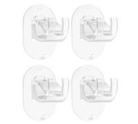 MisFun 4 Pezzi Ganci per Tende Senza Bucare, Ganci Adesivi per Tende, Supporti per Bastoni Tende Ganci per Tende, Staffe per Tende Staffa Autoadesivi per Aste per Tende, per Soggiorno (Trasparente)