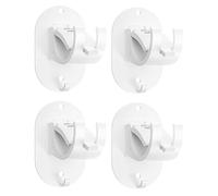 MisFun 4 Pezzi Ganci per Tende Senza Bucare, Ganci Adesivi per Tende, Supporti per Bastoni Tende Ganci per Tende, Staffe per Tende Staffa Autoadesivi per Aste per Tende, per Soggiorno Camera (Bianco)