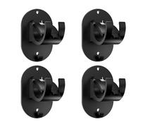 MisFun 4 Pezzi Ganci Per Tende Senza Bucare, Ganci Adesivi Per Tende, Supporti Per Bastoni Tende Ganci Per Tende, Staffe Per Tende Staffa Autoadesivi Per Aste Per Tende, Per Soggiorno Camera (Nero)