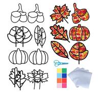MisFun 57 Pezzi Kit Artigianale di Ghirlande Autunnali, Artigianali Autunnale Set, Ghirlanda Autunnale Decorazioni, Decorazione per Finestre di Autunno per Ringraziamento Natale Festa (Foglia)