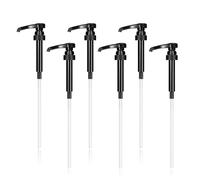MisFun 6 Pezzi Dispenser a Pompa per Sciroppo, Dispenser a Pompa, Dispenser Di Sciroppo Per Drink Succhi, Dispenser per Sciroppi, per Bottiglie da 500 ml a 1000 ml, Viene Fornito con Tubi Lunghi(Nero)