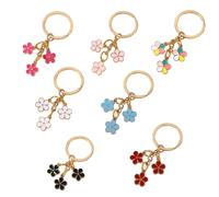 MisFun 7 Pezzi Simpatici Portachiavi a Forma di Fiore da Donna, Portachiavi Donna, Portachiavi Estetici, Fiori Carini Portachiavi Personalizzato, per le Ragazze Borsa Portafoglio Charms Auto