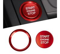 MisFun Copertura del Pulsante di Avvio dell'auto, Pulsante di Accensione per Motore Auto, Copertura Interruttore Decorativa in Lega di Alluminio, Copertura Pulsante Motore per di Audi (Rosso)