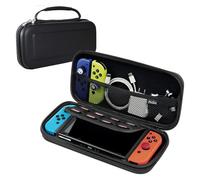 MisFun Custodia per Nintendo Switch e Switch OLED, Custodia Archiviazione per Switch, Custodia da Trasporto con 10 Slot per Schede di Gioco, Case Protettive per Nintendo Switch Console e OLED, Nero
