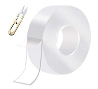 MisFun Nastro Biadesivo Extra Forte Trasparente, 3M Nano Potent Tape Rimovibile, Nastro Adesivo di Montaggio con Le Forbici, Nano Double Sided Tape per Tappeti Poster Fotografici Interni Esterni