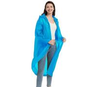 MisFun Poncho Antipioggia Impermeabile per Adulti, Mantella in Materiale EVA Traspirante, Riutilizzabile per Campeggio, Escursionismo (Blu)