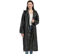 MisFun Poncho Antipioggia Impermeabile per Adulti, Mantella in Materiale EVA Traspirante, Riutilizzabile per Campeggio, Escursionismo (Nero)