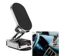 MisFun Porta Cellulare Auto Magnetico, Porta Telefono Magnetico Pieghevole, 720°Rotazione Porta Cellulare da Auto, per Cellulare Auto Compatibile con iPhone Tutti gli Smartphone(Argento)