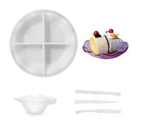 MisFun Stampi per Resina Epossidica, Vassoio Stampo in Resina Kit, Stampi in Silicone per Resina, Stampo per Resina Sottobicchieri, Stampi per Vassoi di Resina, per Fai Da Te Fare Coaster Vassoio (C)