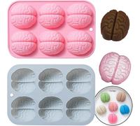 MisFun Stampino Silicone Cervello, 2 Pcs Mini Stampi In Silicone Per Budino Di Cervello Stampo In Silicone, Stampi In Silicone Per Cioccolatini A Forma Di Cervello, Per Halloween E Cupcake