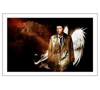 Misha Collins Castiel Supernatural, photo autographiée imprimée 30,5 x 20,3 cm avec autographie prestampée ferme, idée cadeau, opéra d'art, en couleur