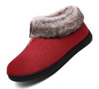 Mishansha Donna Ciabatte da Casa Calde Cotone Peluche Casa Scarpe Invernali Antiscivolo Pantofola da Donne in Memory Foam Comode, Grigio 42