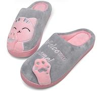 Mishansha Donna Ciabatte da Casa Invernale Leggere Peluche Caldo Pantofole Uomini Confortevole Morbide Antiscivolo Slipper, Grigio 35/36 EU=36/37 CN