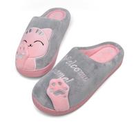 Mishansha Inverno Pantofole Uomo Donna Peluche Caldo Grigio 37/38EU