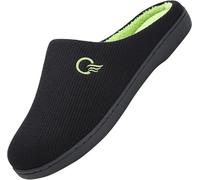 Mishansha Pantofole da casa per Uomo Bicolore in Memory Foam Inverno Peluche Scarpe Morbido Confortevole e AntiscivoloUomo Nero 40/41 EU