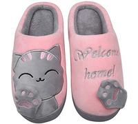 Mishansha Pantofole Donna Uomo Pantofola di Cartone Animato Peluche Ciabatte da Casa Scarpe per Inverno Autunno - Calde leggere Morbide Comode e Antiscivolo(Rosa, 39/40 EU = 40/41 CN)