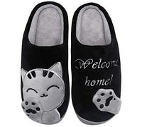 Mishansha Pantofole Donna Uomo Pantofola di Cartone Animato Peluche Ciabatte da Casa Scarpe per Inverno Autunno - Calde leggere Morbide Comode e Antiscivolo(Nero, 41/42 EU = 42/43 CN)