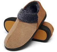Mishansha Pantofole Uomo Invernali Ciabatte da Casa Calde Peluche Babbucce Memory Foam Chiuse Fulvo, Gr.40