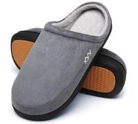 Mishansha Pantofole Uomo Invernali Ciabatte Donna Invernali da Casa Ciabatte Pelose Calde Memory Foam Babbucce Francese Grigio, Gr.46 EU