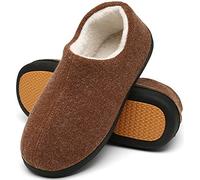 Mishansha Pantofole Uomo Invernali Ciabatte Uomo Invernali da Casa Pantofole Calde Ciabatte Casa Peluche Babbucce Memory Foam Pantofole Chiuse Marrone,Gr.48