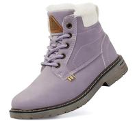 Mishansha Scarpe Inverno Bambino Scarponcino da Neve Ragazze Ragazzi Fodera Calda Scarpe Stivaletti Invernali con Imbottitura Calda Unisex, Viola 34