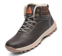 Mishansha Scarpe Uomo Invernali Stivaletti Donna Invernali Scarponcini Invernali con Pelo Comode Stivali Invernali Marrone,GR.41