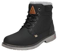 Mishansha Scarponcino Uomo Donna Stivaletti Invernale Impermeabili Stivali Piatti Scarpe da Neve con Calda Foderata - Comode Leggeri Antiscivolo, Giada Nero, 46 EU