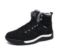 Mishansha Stivali da Inverno per Uomo Caldi Antiscivolo Scarpe da Neve Uomini Resistente All'acqua Comodo Stivali Allacciati Trekking Campeggio Outdoor, Nero 42