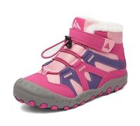 Mishansha Stivali da Neve Bambino Scarponcino Inverno Ragazzi Ragazze con Imbottitura Calda Stivaletti Trekking Escursionismo Antiscivolo Outdoor Scarpe Invernali Morbidi Comode, Fucsia 31 EU