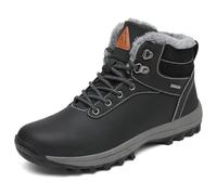 Mishansha Stivali Donna Invernali Stivaletti Uomo Caldo Scarponcini Antiscivolo Scarponi Neve Stivali Impermeabili Trekking Nero, Gr.37