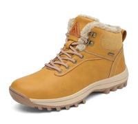 Mishansha Stivali Donna Invernali Stivaletti Uomo Caldo Scarponcini Antiscivolo Scarponi Neve Stivali Impermeabili Trekking Giallo, Gr.38