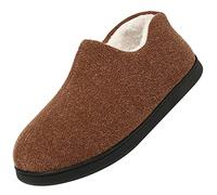 Mishansha Uomo Memory Foam Pantofole Calde Ciabatte Invernali Antiscivolo Cotone Peluche Casa Scarpe Comode Slipper Morbido Home Scarpe Inverno Marrone, 48 EU