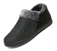 Mishansha Uomo Memory Foam Pantofole Calde Ciabatte Invernali Antiscivolo Cotone Peluche Casa Scarpe Comode Slipper Morbido Home Scarpe Inverno Nero D, 47 EU