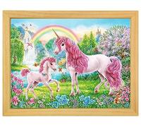 MISHBAY Diamond Painting Adulti Unicorni e cavalli 30x40 cm con cornice - Diamond Painting - Mosaico Strass fai da te con Tela di Alta Qualità - Creative Hobb