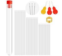 MISHITI 65Pcs Aghi da Ricamo per Perline Sottili Extra Sottili 3 Dimensioni con infila ago