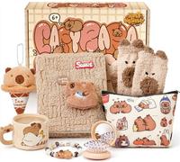 Mishopy Capibara Peluche Regalo Set, Capy-bara Cancelleria Quaderno Astuccio Portachiavi Tazza Capibara Animale Giocattoli Compleanno Natale Regalo per Ragazze Ragazzi e Bambini