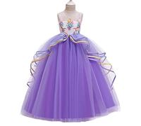 Misia Luxury Rainbow Princess Unicorn Dress for Girls Halloween Cosplay Costume